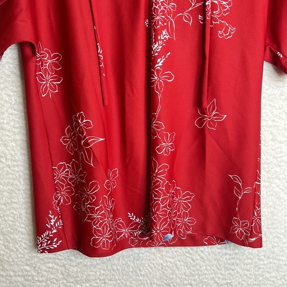 Vintage Retro Nani of Hawaii Womens Shirt Top Floral Tori Richards Red S SMALL - Picture 3 of 6